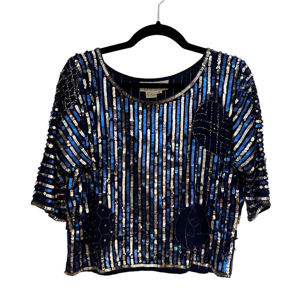 Gorgeous, rare sequined blouse Argenti eveningwear